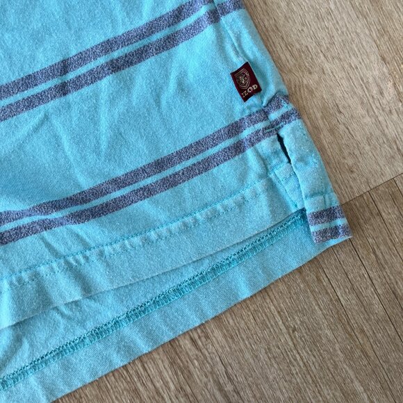 Mens Izod Blue Stripe Short Sleeve Polo - XL - Picture 3 of 5